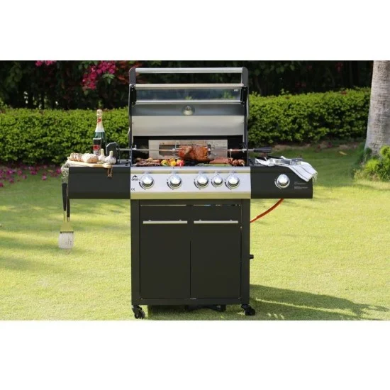Orca Gas Grill 4 Burner + 1 Infrared Burner + 1 Slide Burner - Black